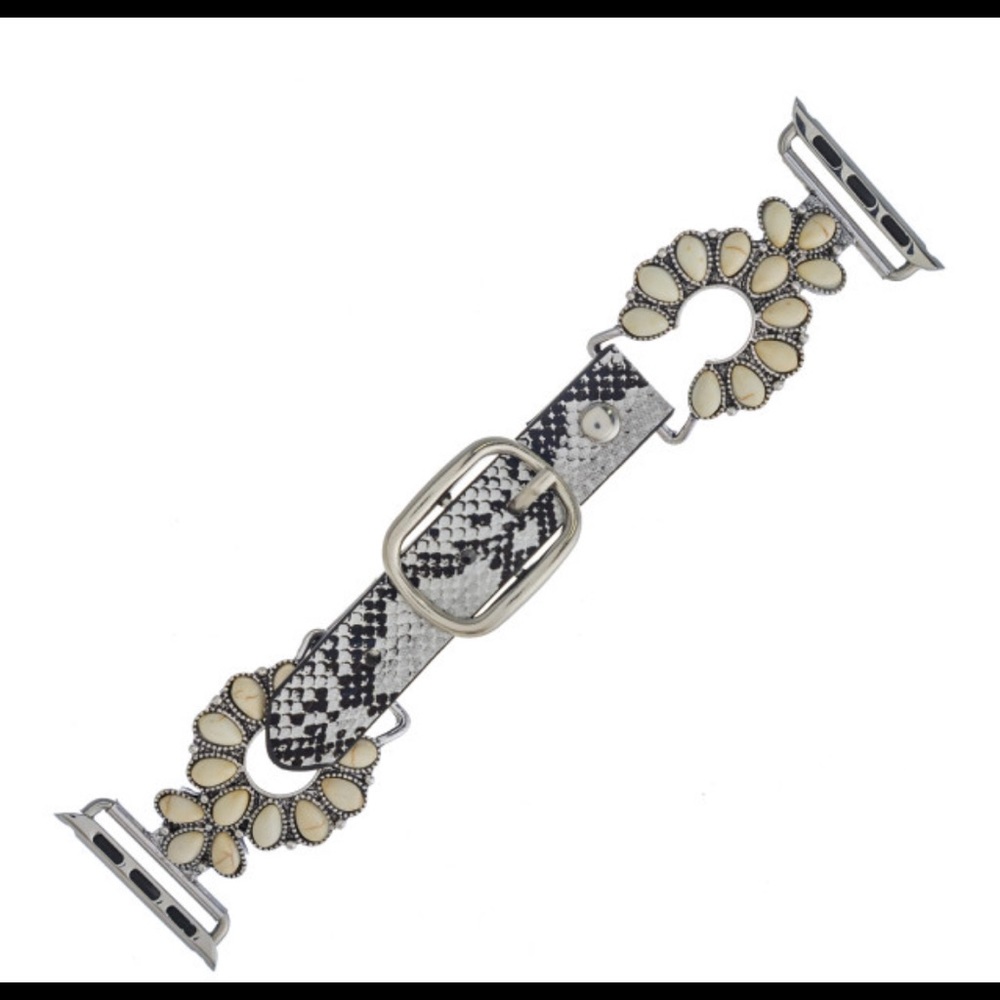 Interchangeable faux leather snakeskin Apple watch